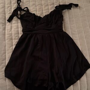 Altar’d State Black Romper with Tie Straps